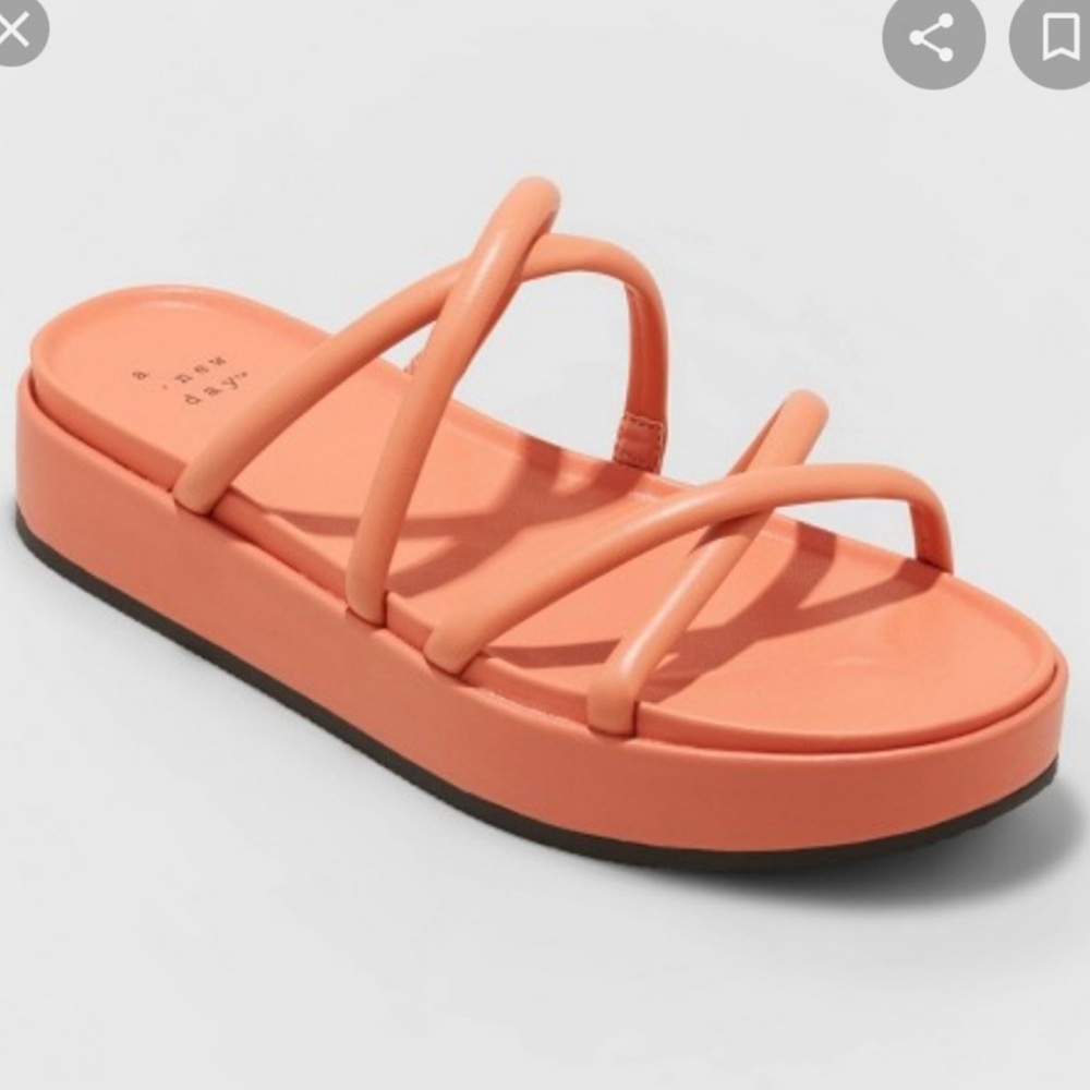 Last chance - all unsold items will be donated. Coral Strappy Platform Sandals